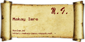 Makay Imre névjegykártya